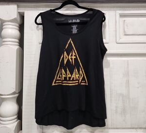 Def Leppard Black Graphic Tank Top